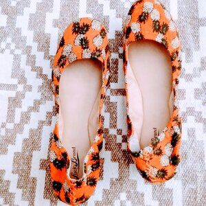 Lucky Brand Orange Ballet Shoes w/Pineapple Print Size 10